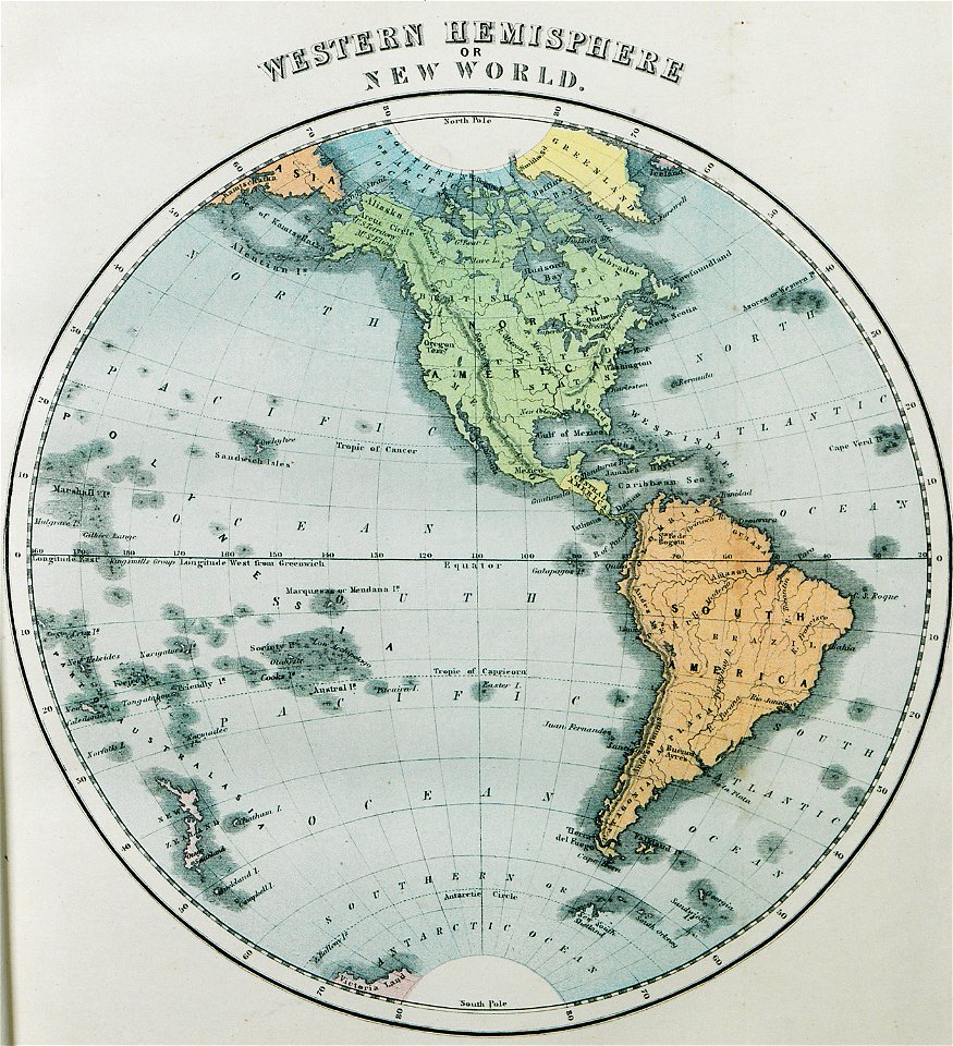 Western Hemisphere or New World - Ainsworth William Francis - 1870