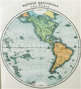 Western Hemisphere or New World - Ainsworth William Francis - 1870. Free illustration for personal and commercial use.