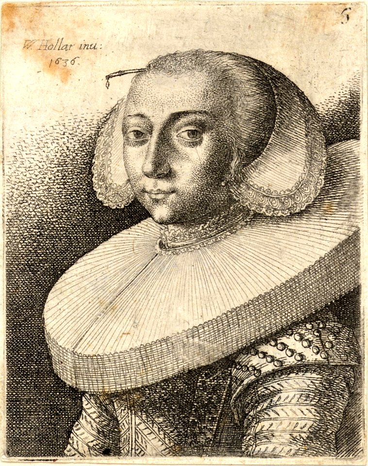 Wenceslas Hollar - The same woman, with a ruff (State 2)