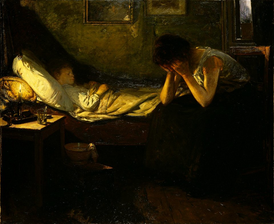 Oscar A. Wergeland - The sick Child - NG.M.00717 - National Museum of Art, Architecture and Design