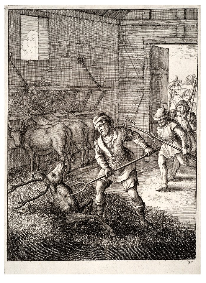 Wenceslas Hollar - The stag in the cowshed