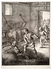 Wenceslas Hollar - The stag in the cowshed