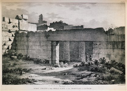 West front of the Great Gate of the Propylea at Athens - Dodwell Edward - 1834. Free illustration for personal and commercial use.