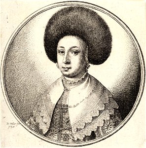 Wenceslas Hollar - Woman with large fur cap, earrings and wrap