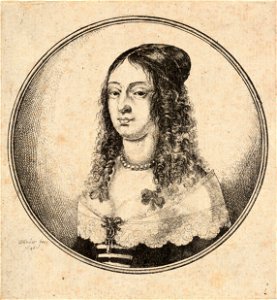 Wenceslas Hollar - Woman with hair parted in centre (State 2). Free illustration for personal and commercial use.