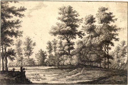 Wenceslas Hollar - Wooded landscape. Free illustration for personal and commercial use.