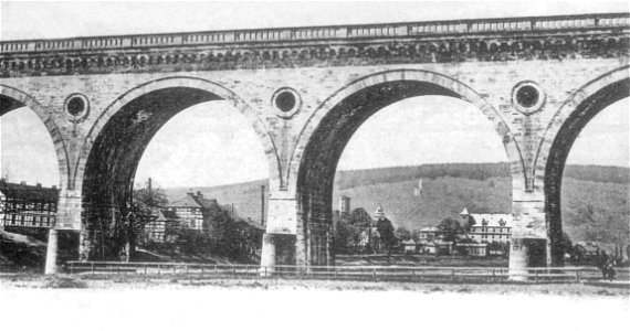 Werrabrücke Münden um 1860 mit Brückenpfeiler