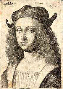 Wenceslas Hollar - Youth with long wavy hair and cap (State 2). Free illustration for personal and commercial use.