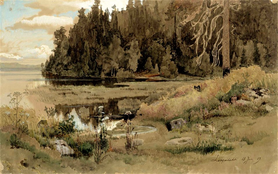 Werner Holmberg - Rantamaisema Leppälahdelta - A I 470-139 - Finnish National Gallery