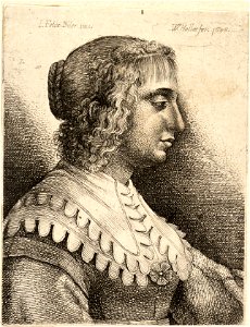 Wenceslas Hollar - Young woman with scalloped collar, after Bijert (State 1)