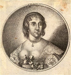 Wenceslas Hollar - Woman with straight fringe and straight hair. Free illustration for personal and commercial use.