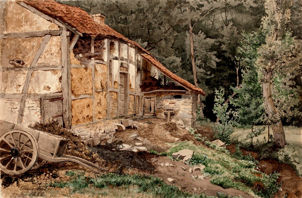 Werner Holmberg - Talo metsässä - A I 470-71 - Finnish National Gallery