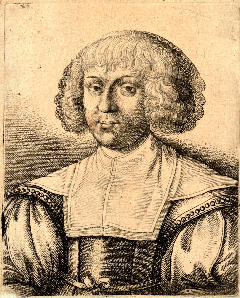 Wenceslas Hollar - Young woman with bib (State 1)