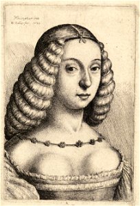 Wenceslas Hollar - Young woman with hair in rolls, after Bonsignori