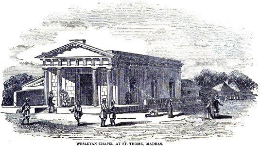 Wesleyan Chapel at St. Thome, Madras (October 1848, p.108, V) - Copy