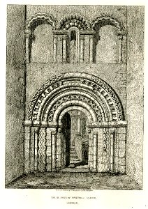 The west door of Westhall Church Suffolk by Henry Davy. Free illustration for personal and commercial use.