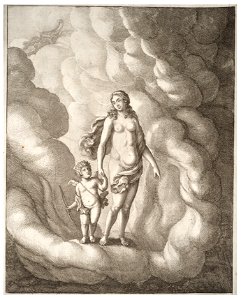 Wenceslas Hollar - Venus & Cupid (State 1). Free illustration for personal and commercial use.