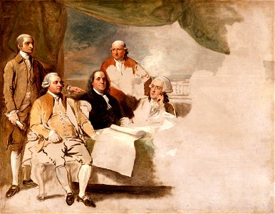 Treaty of Paris by Benjamin West 1783. Free illustration for personal and commercial use.