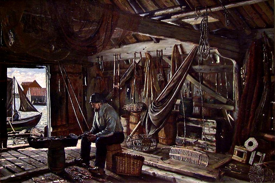 Gustav Wentzel - In the Boat House - NG.M.00944 - National Museum of Art, Architecture and Design