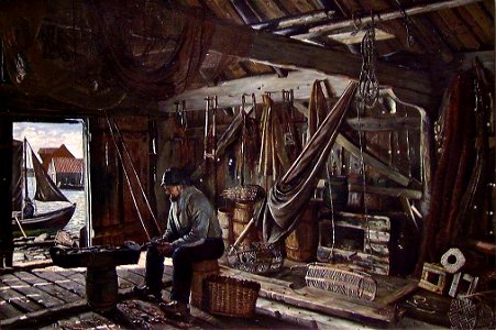 Gustav Wentzel - In the Boat House - NG.M.00944 - National Museum of Art, Architecture and Design