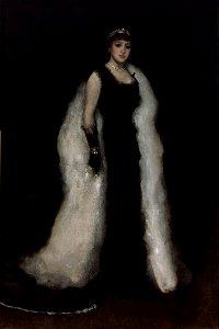 Whistler - Arrangement in Black, No. 5 (Lady Meux), 1881. Free illustration for personal and commercial use.