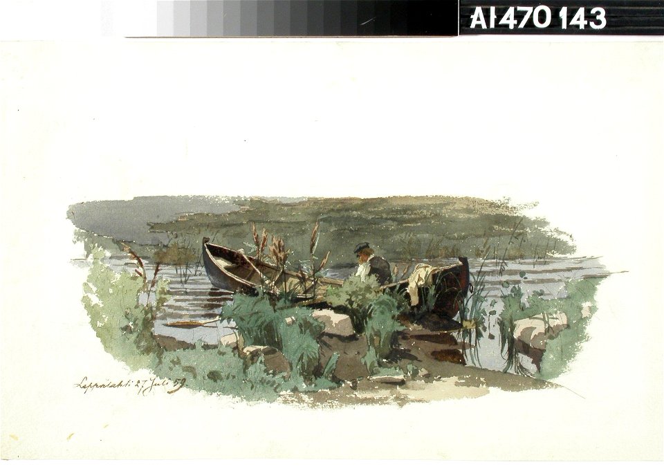 Werner Holmberg - Frithjof Federley veneessä - A I 470-143 - Finnish National Gallery
