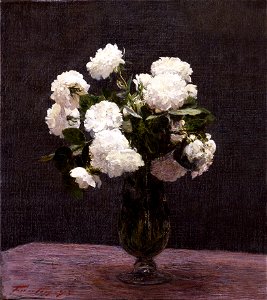 White Roses by Henri Fantin-Latour YORAG 1392. Free illustration for personal and commercial use.