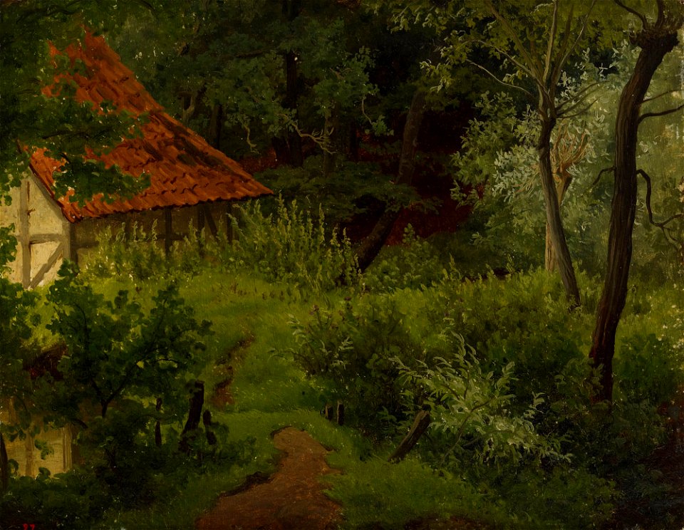 Werner Holmberg - Farmhouse in the Woods, Study - A I 471-27 - Finnish National Gallery