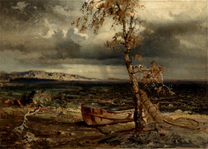 Werner Holmberg - Storm on Lake Näsijärvi