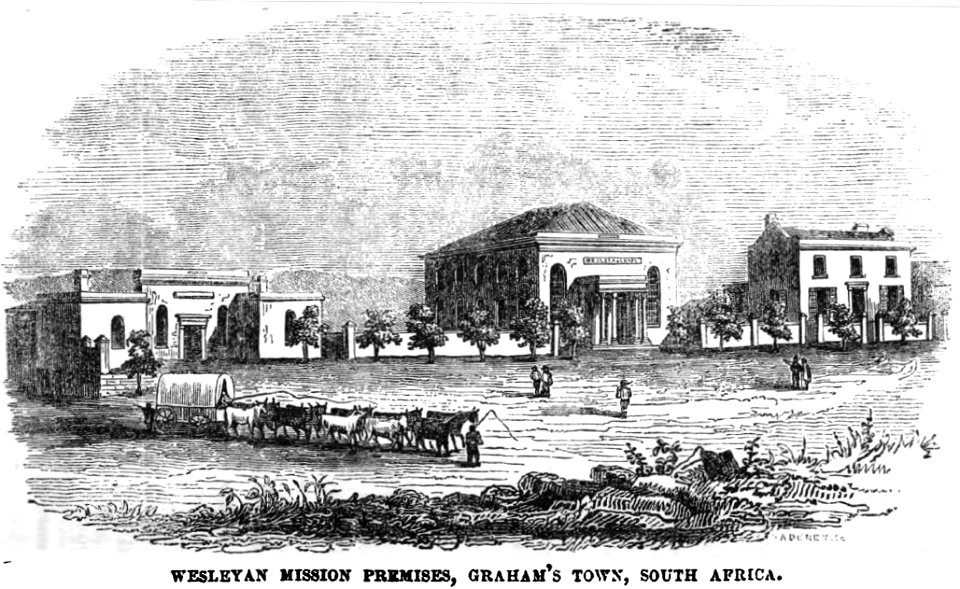 Wesleyan Mission Premises, Graham's Town, South Africa (August 1846, p.86, III) - Copy