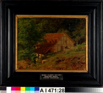 Werner Holmberg - Rakennuksia metsässä, harjoitelma - A I 471-28 - Finnish National Gallery
