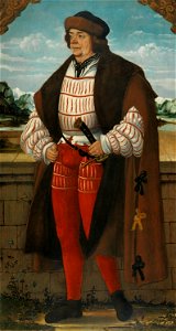 Jester Knight Christoph by Hans Wertinger (1515, Thyssen-Bornemisza, Madrid). Free illustration for personal and commercial use.