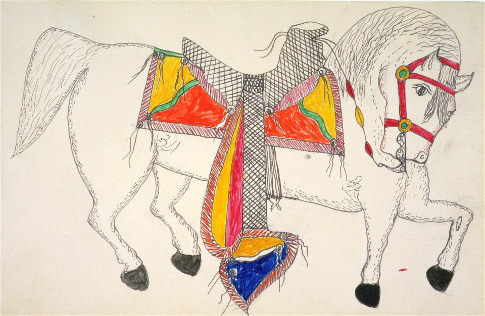 White horse with accoutrements (Gokliz sketch)