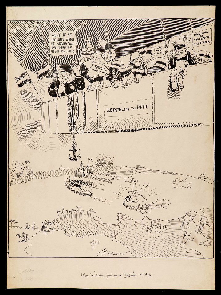 When Whilhelm goes up in Zeppelin's air ship, November 12, 1908 (NBY 1336)