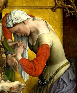 Weyden, Rogier van der - Descent from the Cross - Detail Mary Magdalene. Free illustration for personal and commercial use.