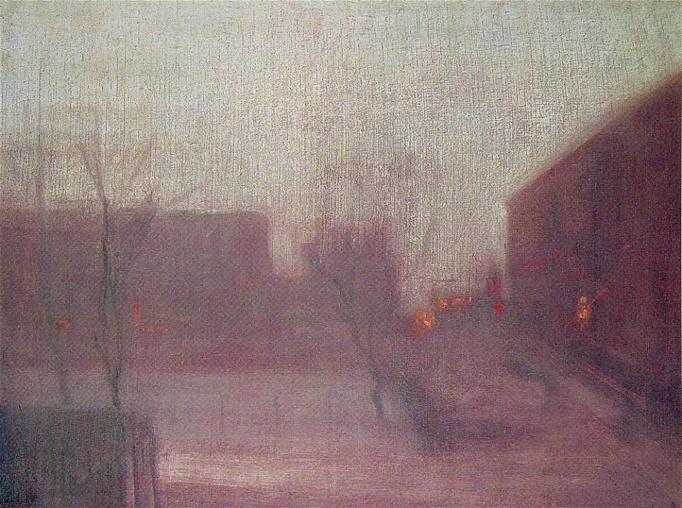 Whistler James Nocturne Trafalgar Square Chelsea Snow 1876