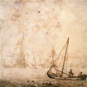 Weyschuit and other shipping near a rocky coast RMG PV5154