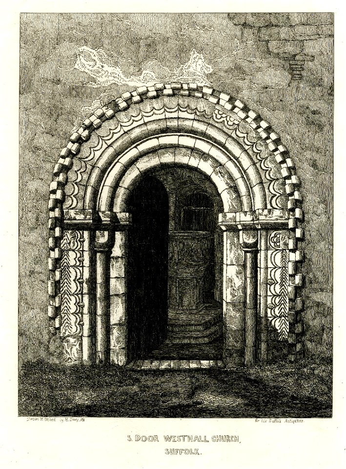 South door Westhall Church Suffolk by Henry Davy