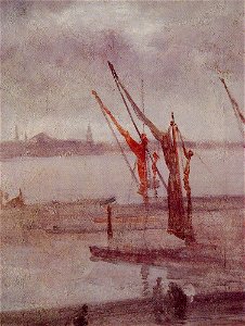 Whistler James Chelsea Wharf Grey and Silver 1875. Free illustration for personal and commercial use.