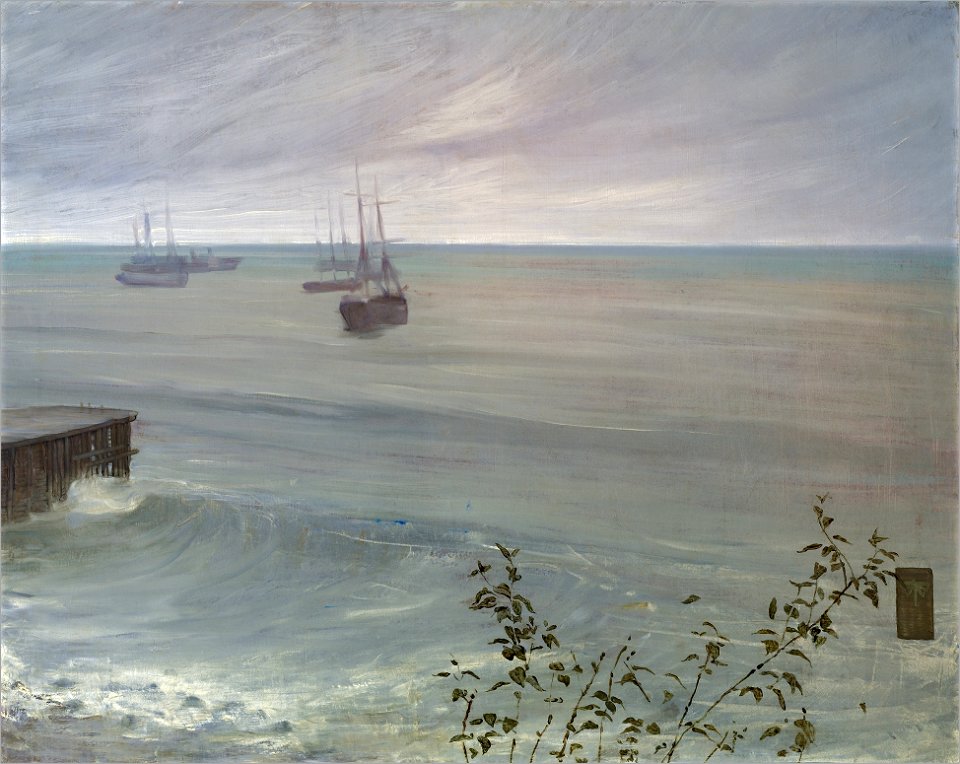 Whistler James Symphony in Grey and Green The Ocean 1866-72. Free illustration for personal and commercial use.