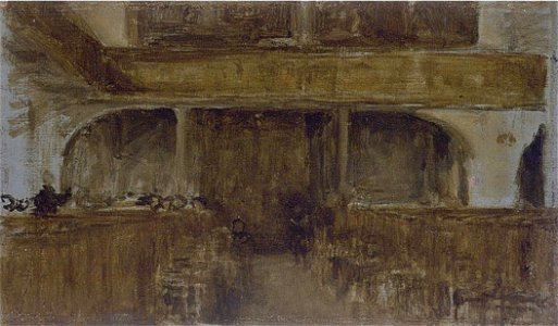 Brown and Gold, The Curé's Little Class at St. Catherine, by Whistler