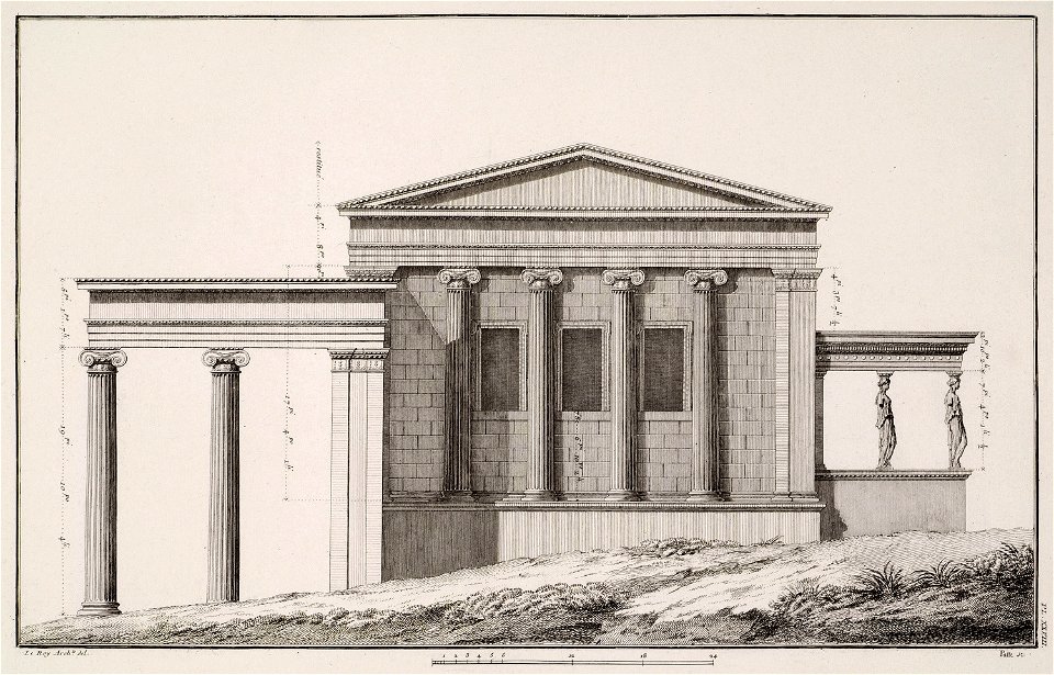 West view of Erechtheion - Le Roy Julien David - 1770