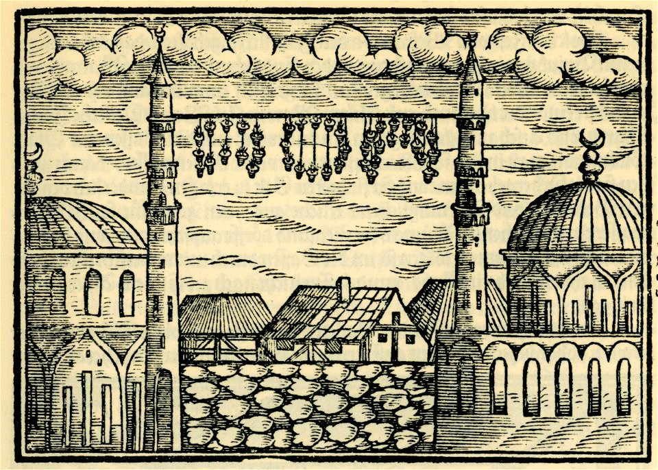 Wie die Türcken bey Nacht ihre Lampen aufhengen in ihrer Faste - Schweigger Salomon - 1608