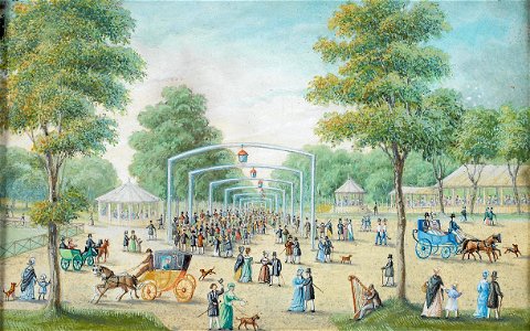 Wigand – Promenade in Vienna – Wasserglacis. Free illustration for personal and commercial use.