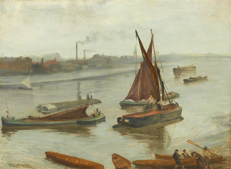 Whistler James Grey and Silver Battersea Beach 1863
