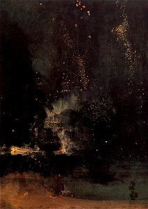 Whistler James Nocturne in Black and Gold The Falling Rocket 1875. Free illustration for personal and commercial use.