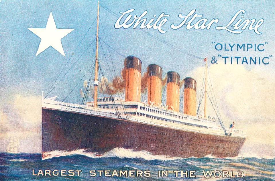 White Star Line Ca. 1910 Poster of Olympic & Titanic - Free Stock ...