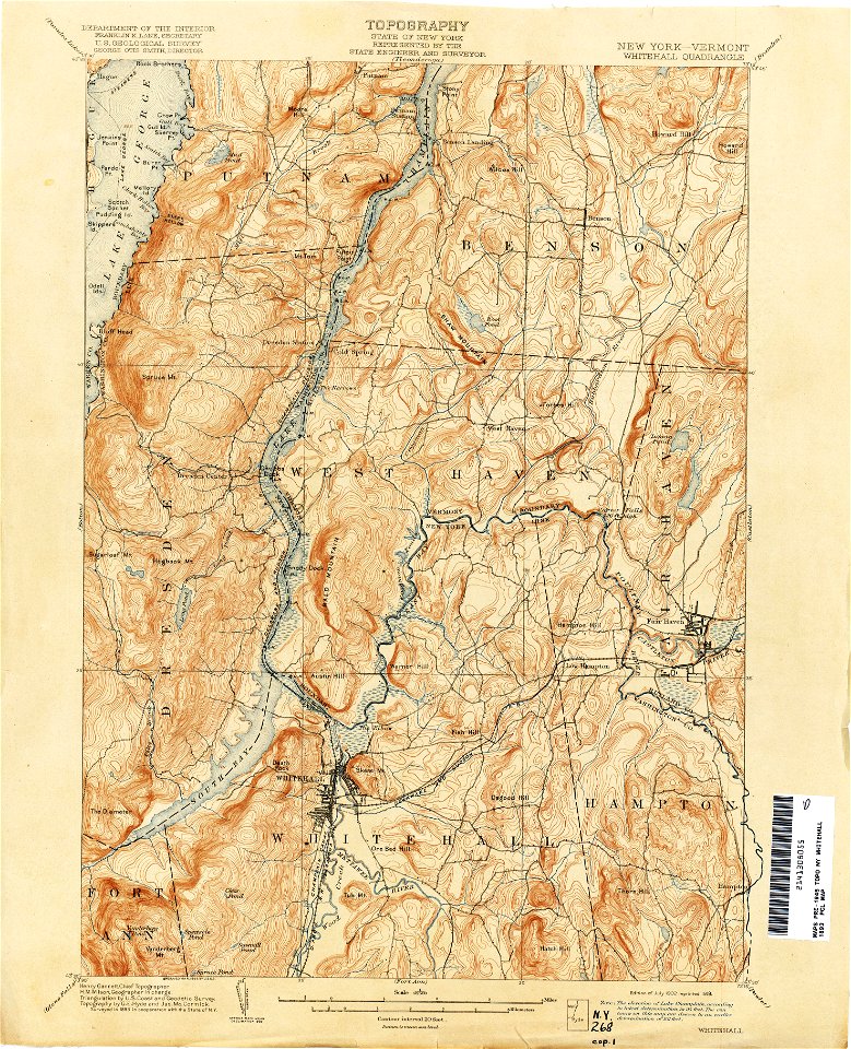 Whitehall New York USGS topo map 1893 | Creazilla