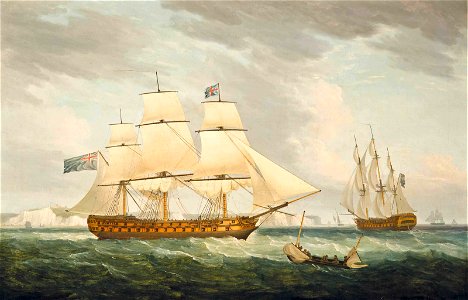 H.M.S. Bombay Castle, in two positions, in the Channel off Dover 2014 CSK 05786 0026