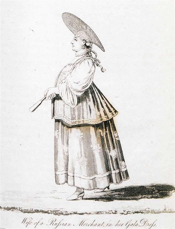 Wife of a Russian Merchant in her Gala Dress - Clarke Edward Daniel - 1810